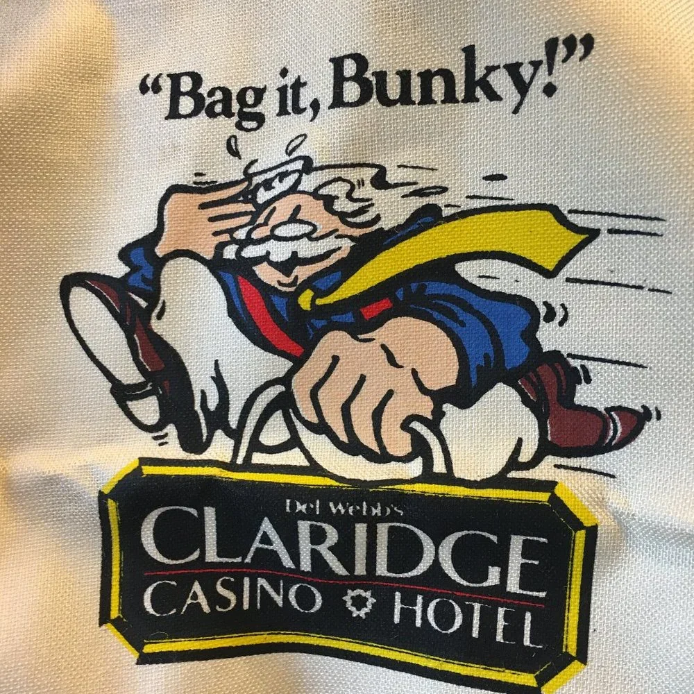 Vintage 1990s Claridge Casino Hotel Canvas Duffel Bag Collectable